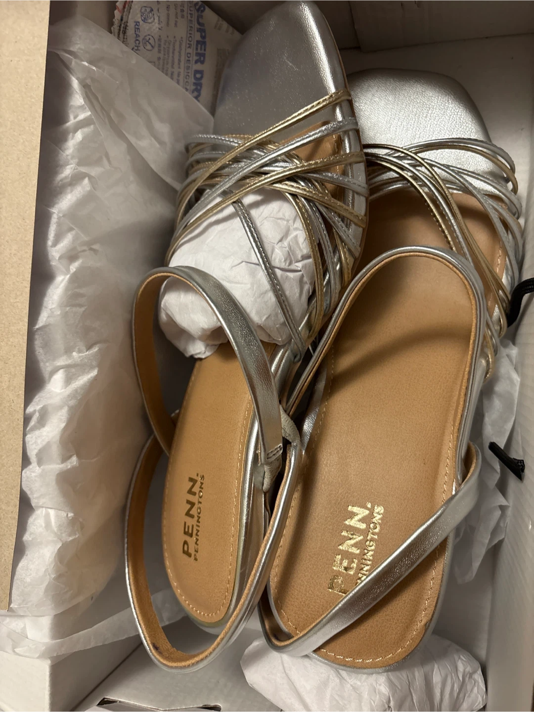 Pennington Silver Strappy Sandals - Size 9WW (New) - photo 3