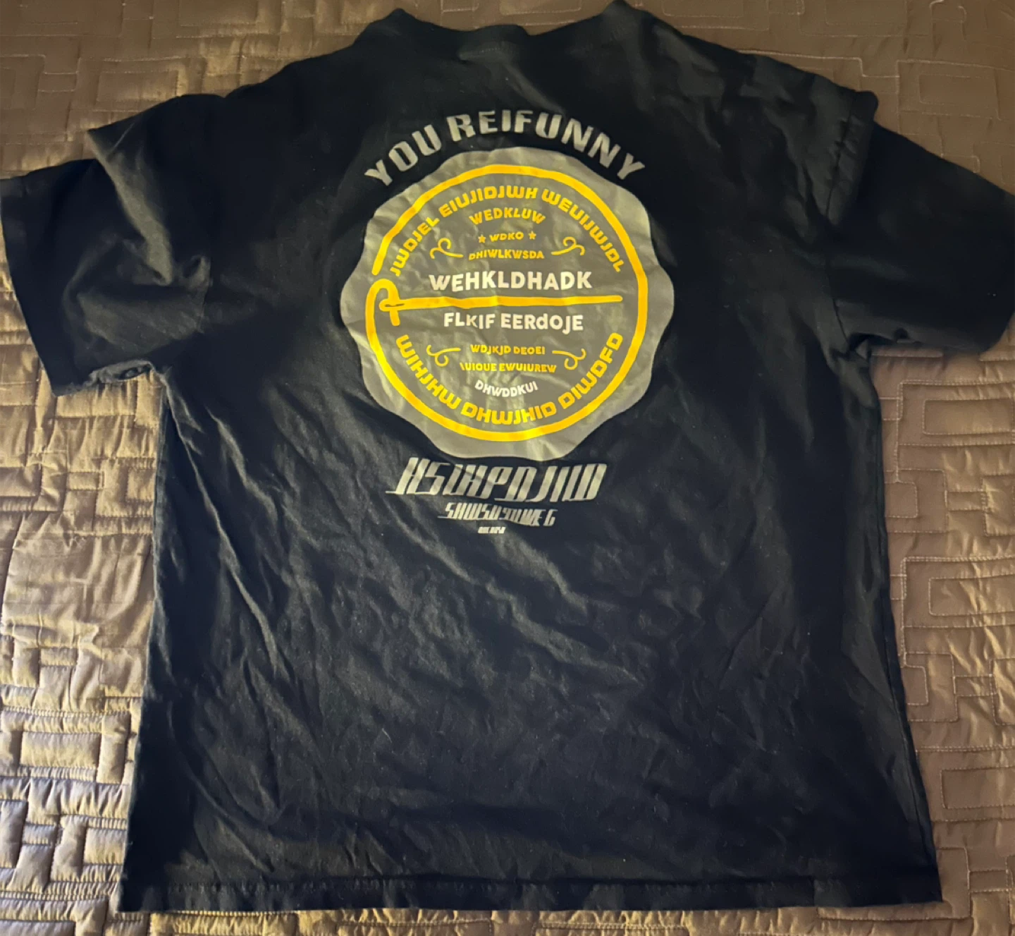 Black T-Shirt with Funny Graphic - photo 2