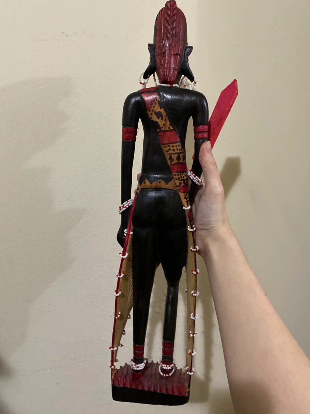 African Maasai Warrior Wood Carving