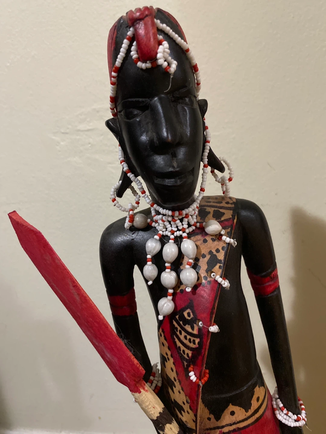 African Maasai Warrior Wood Carving - photo 2