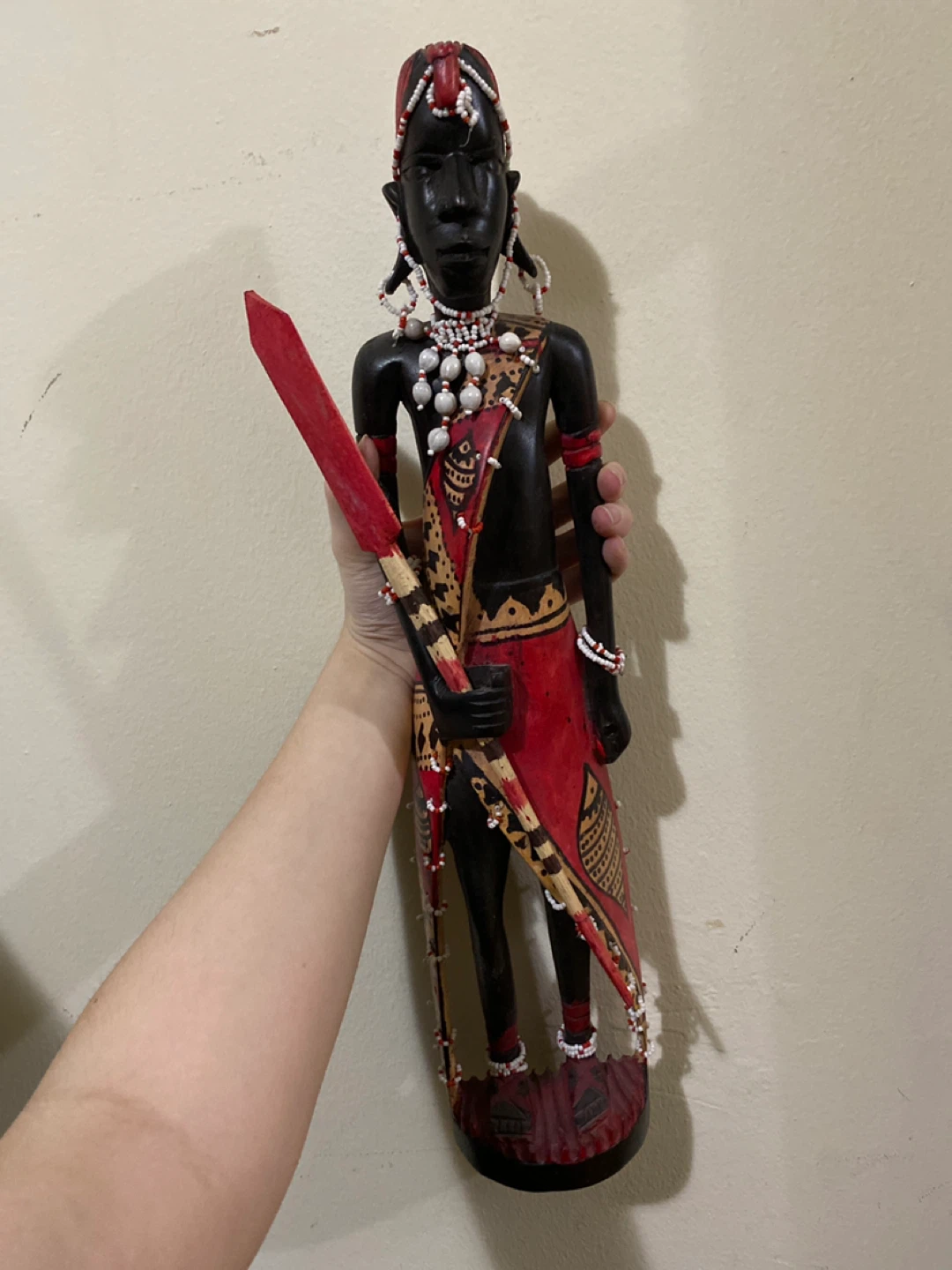 African Maasai Warrior Wood Carving - photo 3