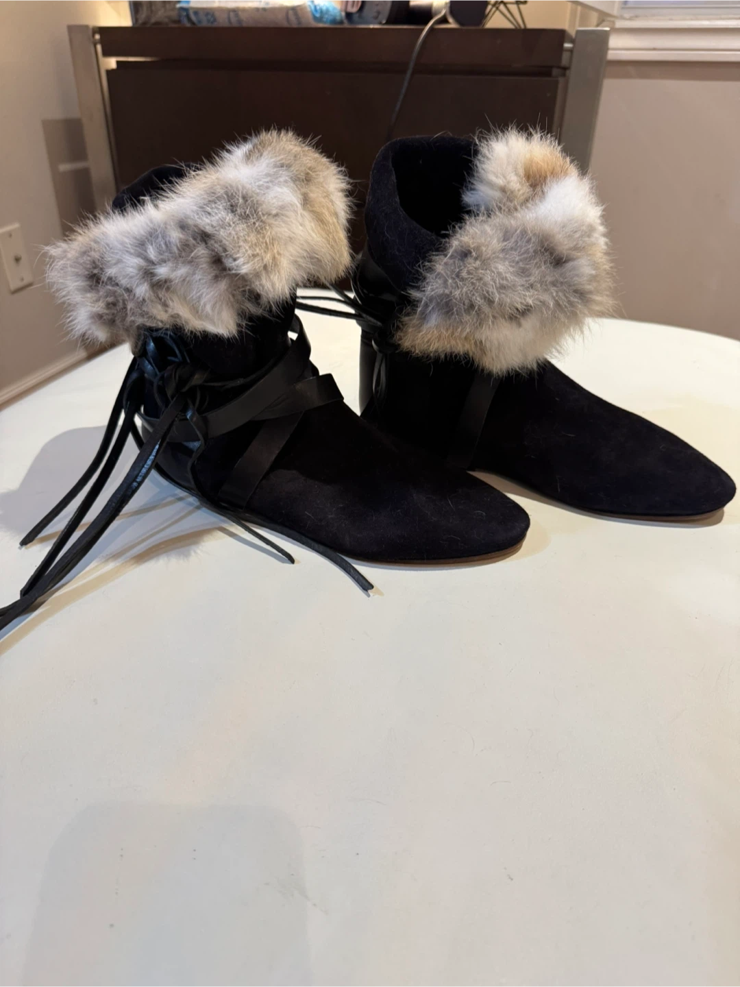 Isabel Marant Black Leather & Suede Boots - Size 40 - photo 3