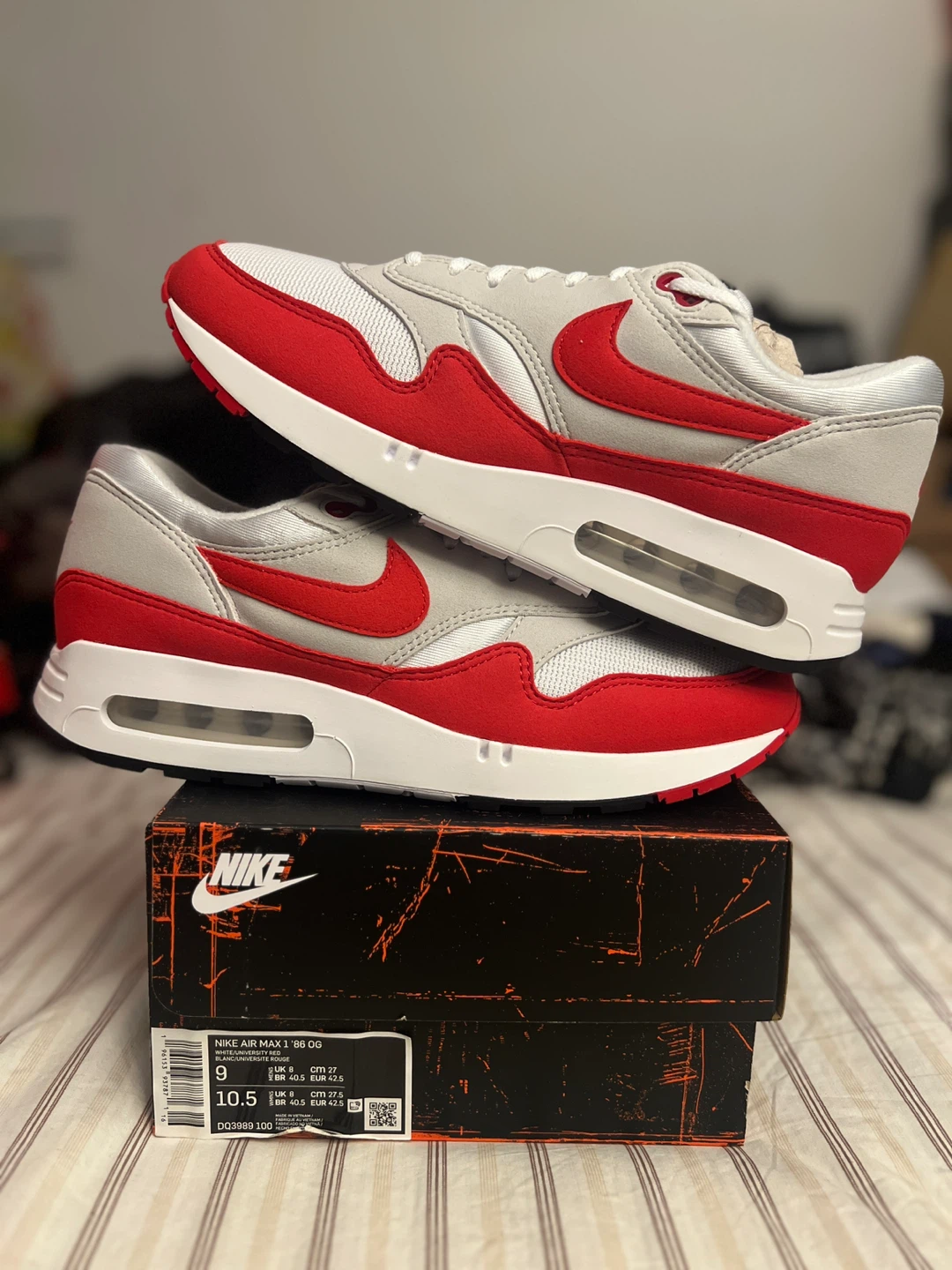 Nike Air Max 1 86’ OG Big Bubble Sport Red size 9 New
