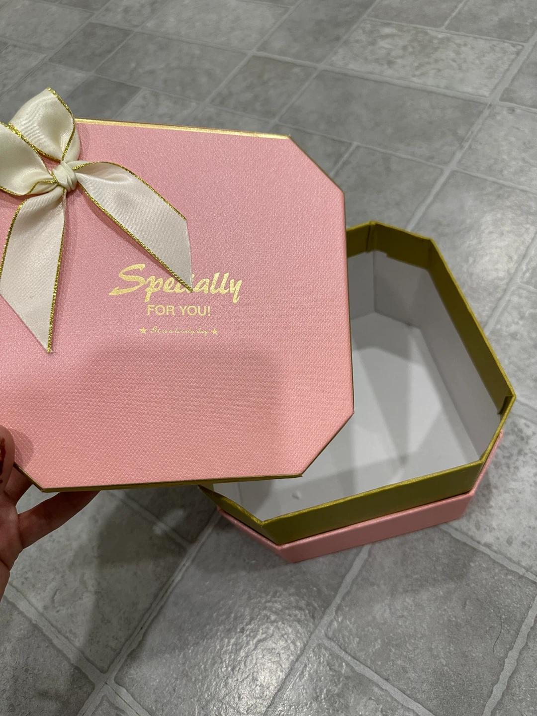 Pink Decorative Gift Box with Ribbon