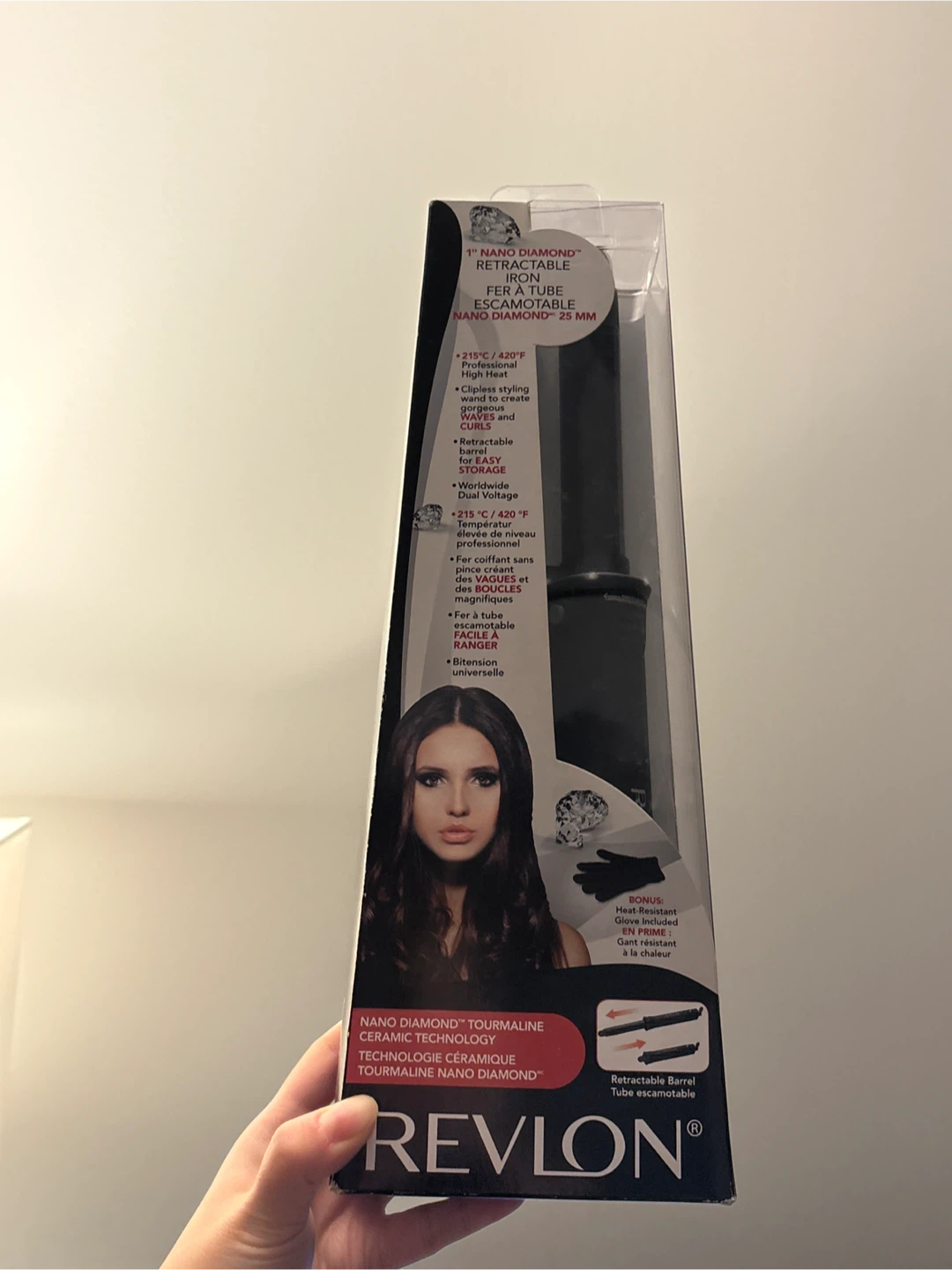 Brand new Revlon Nano Diamond Retractable Curling Iron - NEW