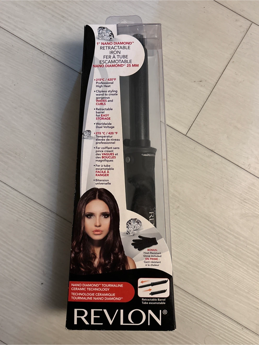 Brand new Revlon Nano Diamond Retractable Curling Iron - NEW - photo 2