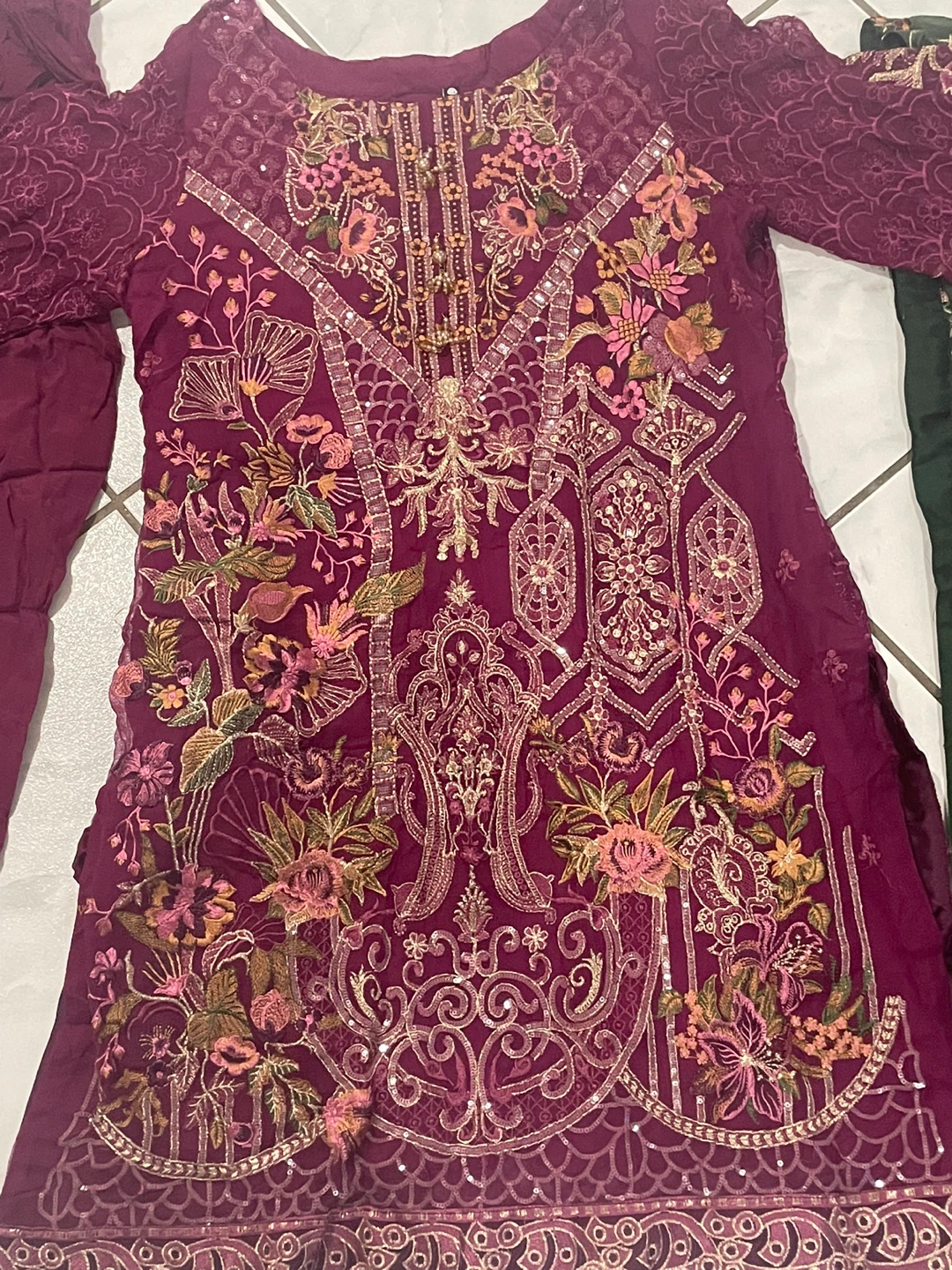 Closet L Purple Embroidered Salwar Kameez - photo 5
