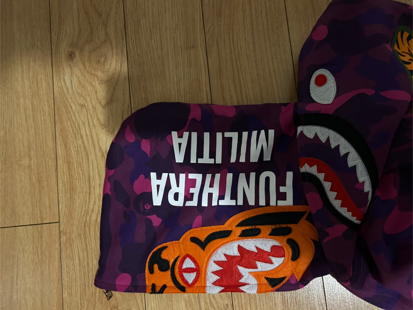 BAPE Purple Camo Shark Hoodie - photo 3