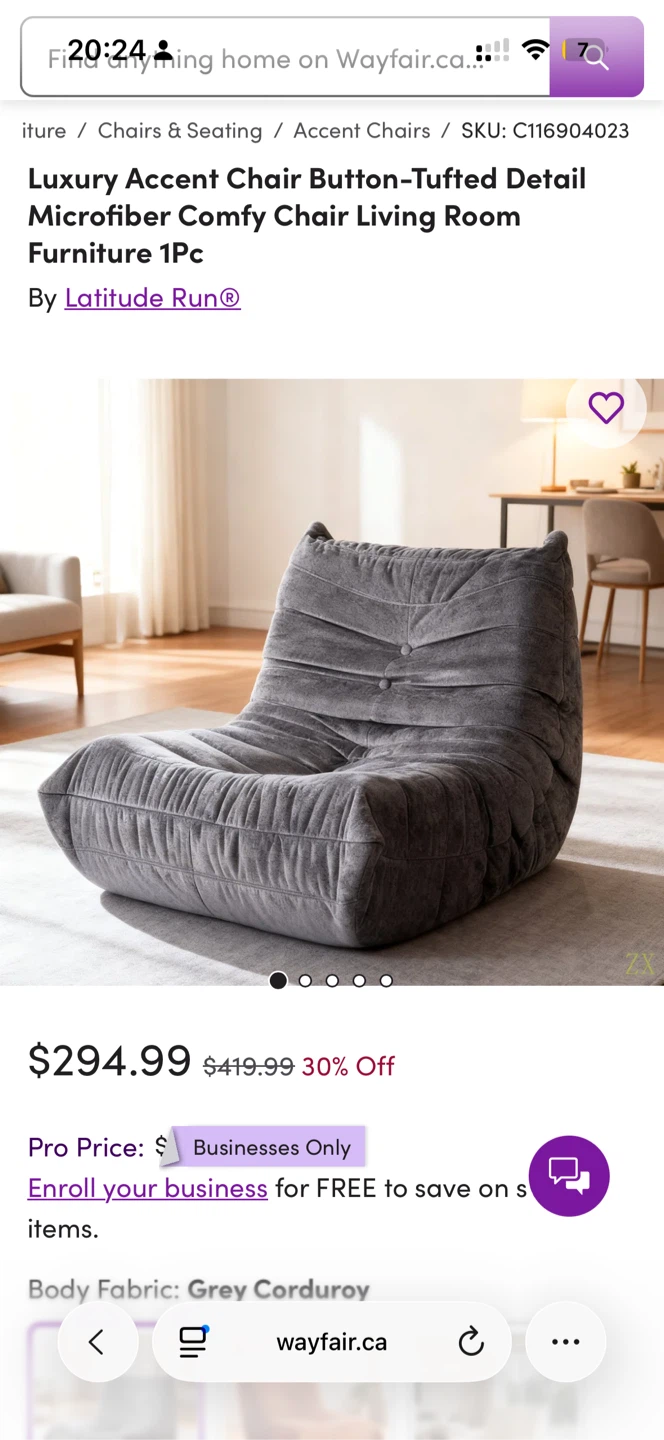 Latitude Run Luxury Accent Chair - Grey