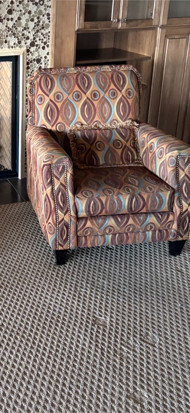 Patterned Armchair with Pillow