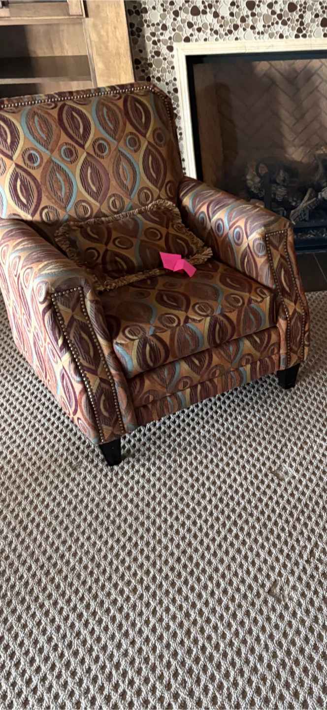 Patterned Armchair with Pillow - photo 2