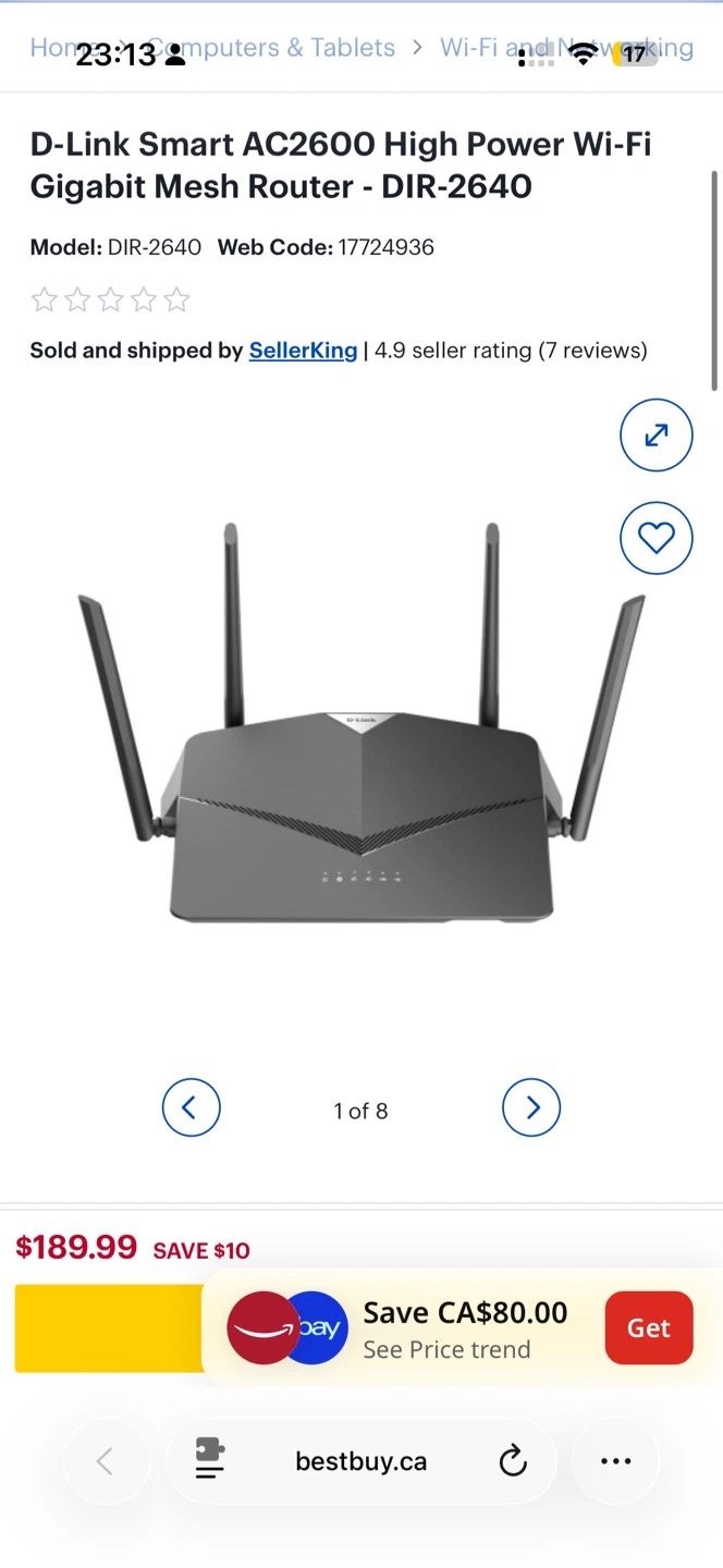 D-Link Smart AC2600 High Power Wi-Fi Router DIR-2640