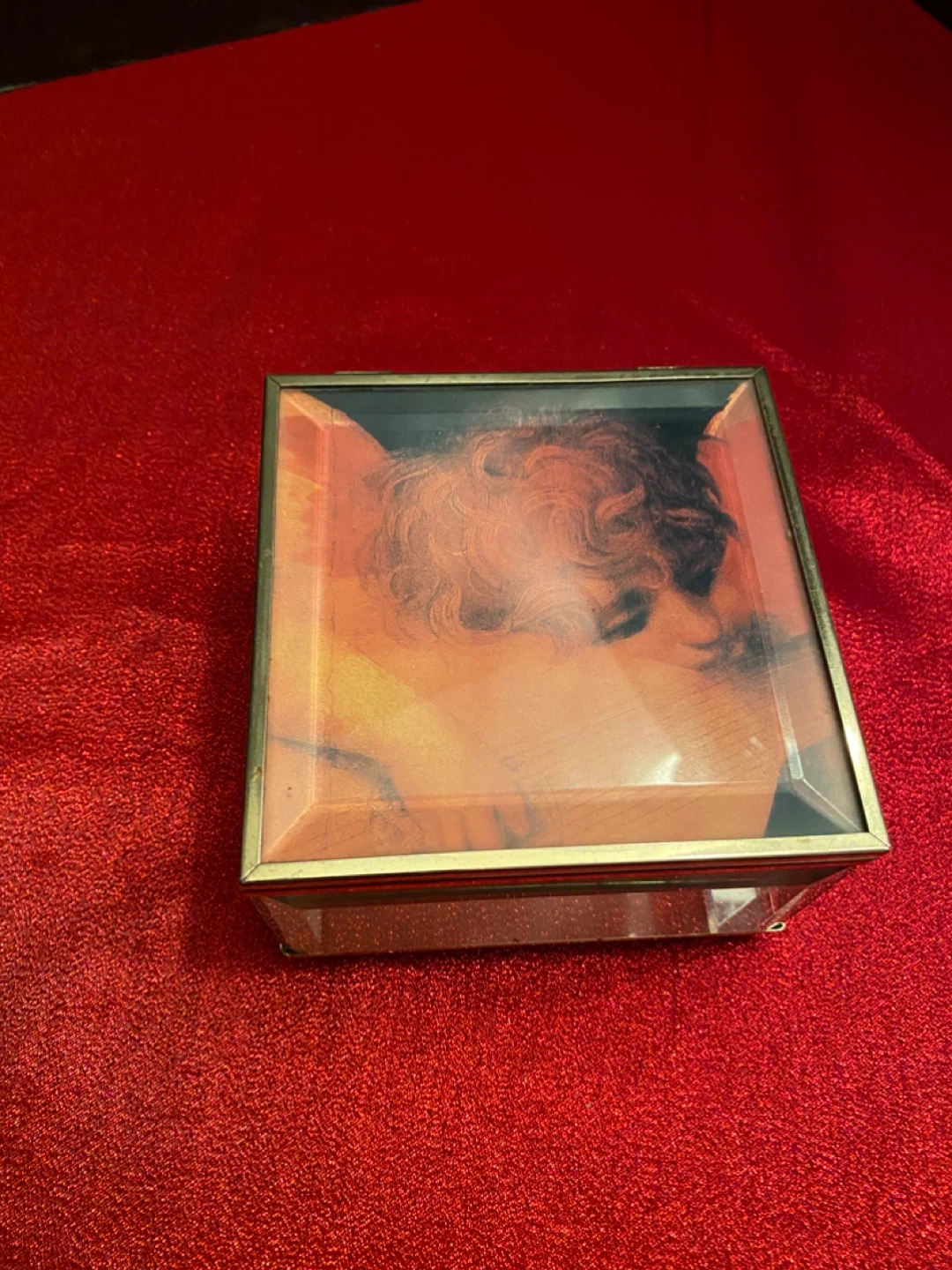 Decorative Glass & Gold Trim Box