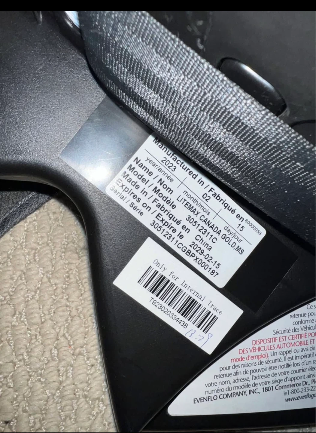 Evenflo LiteMax Canada Gold Infant Car Seat - photo 2