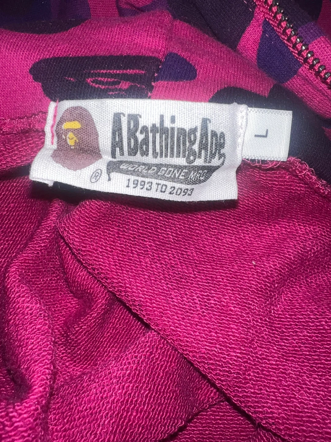 A Bathing Ape Camo Zip-Up Hoodie - Size L - photo 2