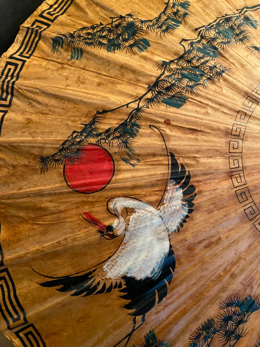 Vintage Parasol with Crane Design - photo 3