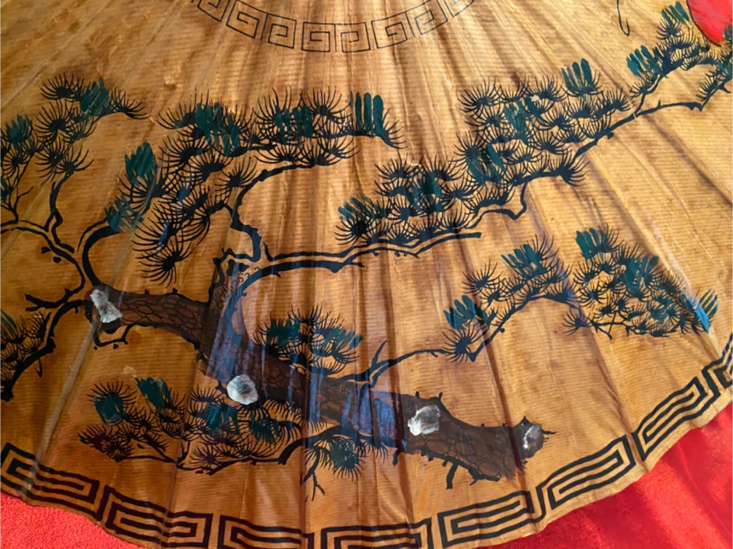 Vintage Parasol with Crane Design - photo 2