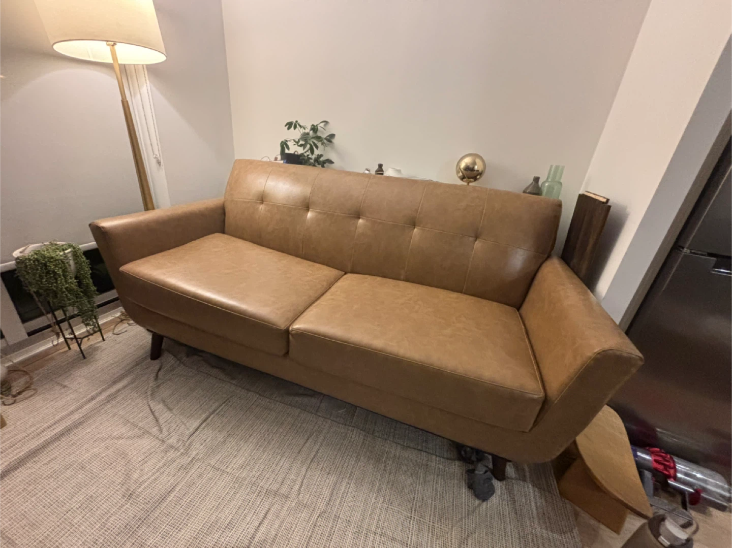 Vegan Leather Loveseat Sofa