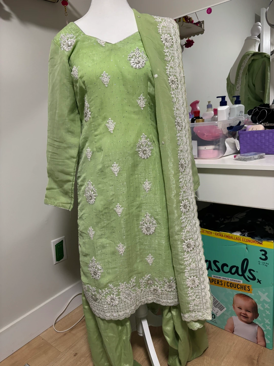 Green Embroidered Salwar Kameez