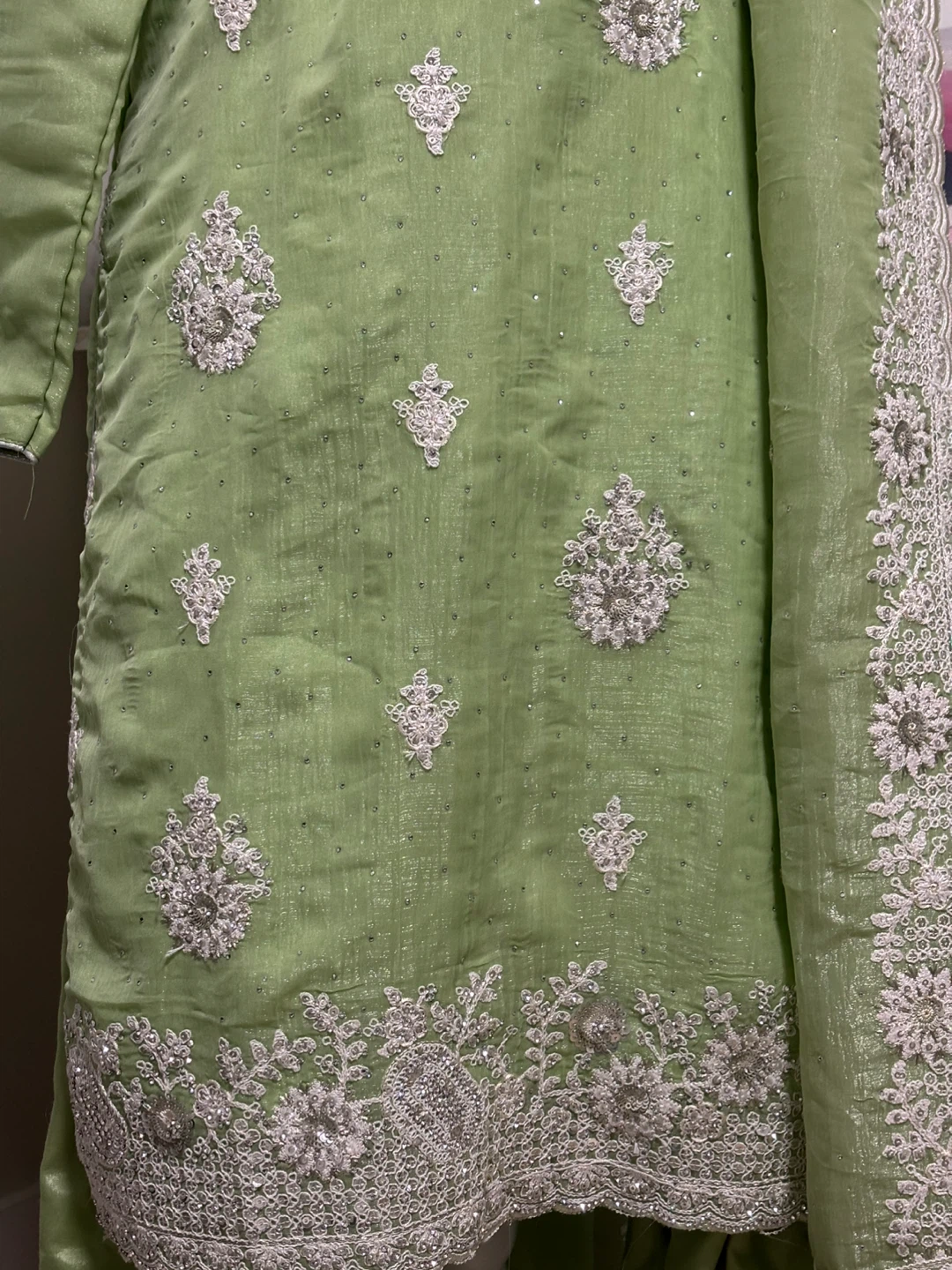 Green Embroidered Salwar Kameez - photo 2
