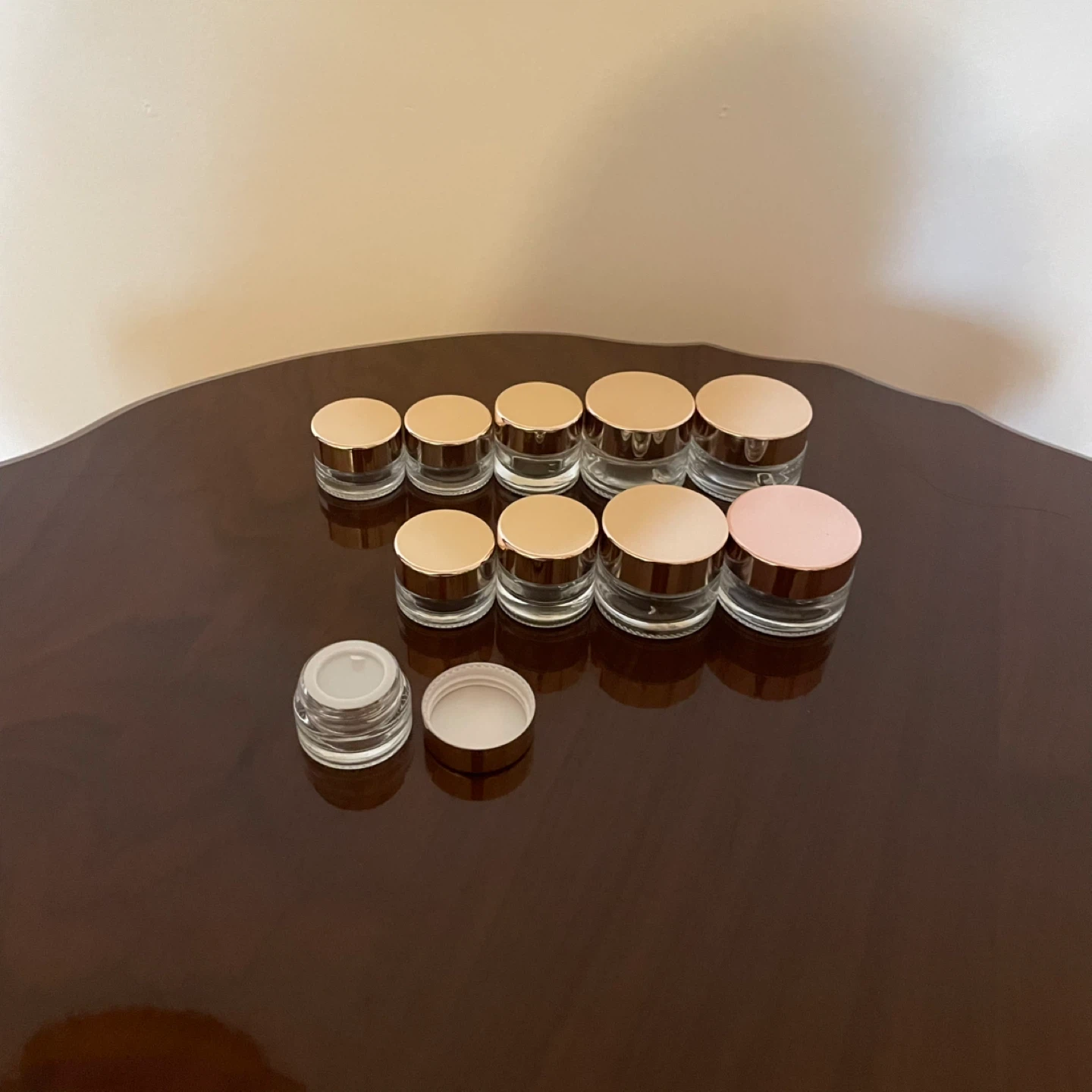 Travel size glass cream container