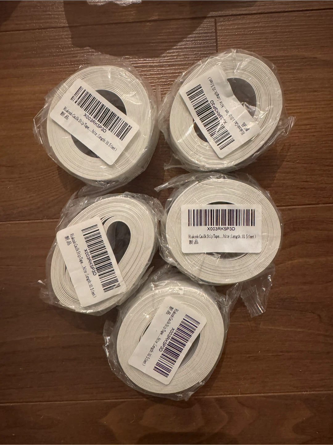 New Riakoon Caulk Strip Tape, White, 10.5 feet