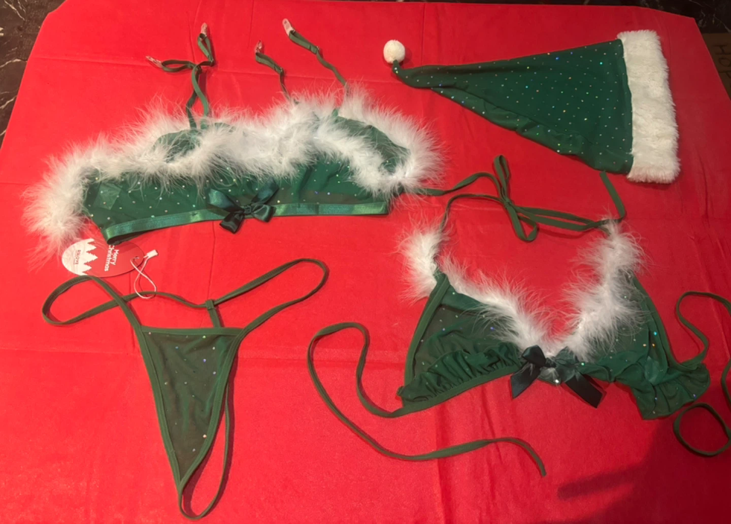 Christmas Lingerie Set - Green