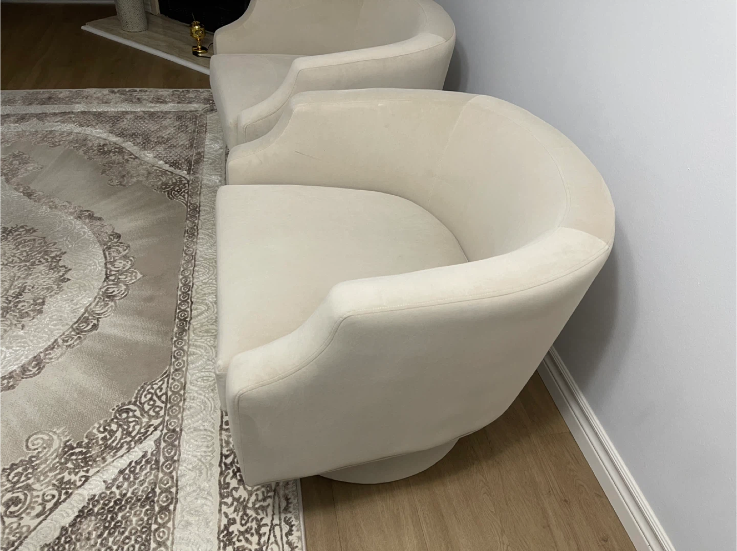 Beige Swivel Barrel Accent Chairs - Pair - photo 2