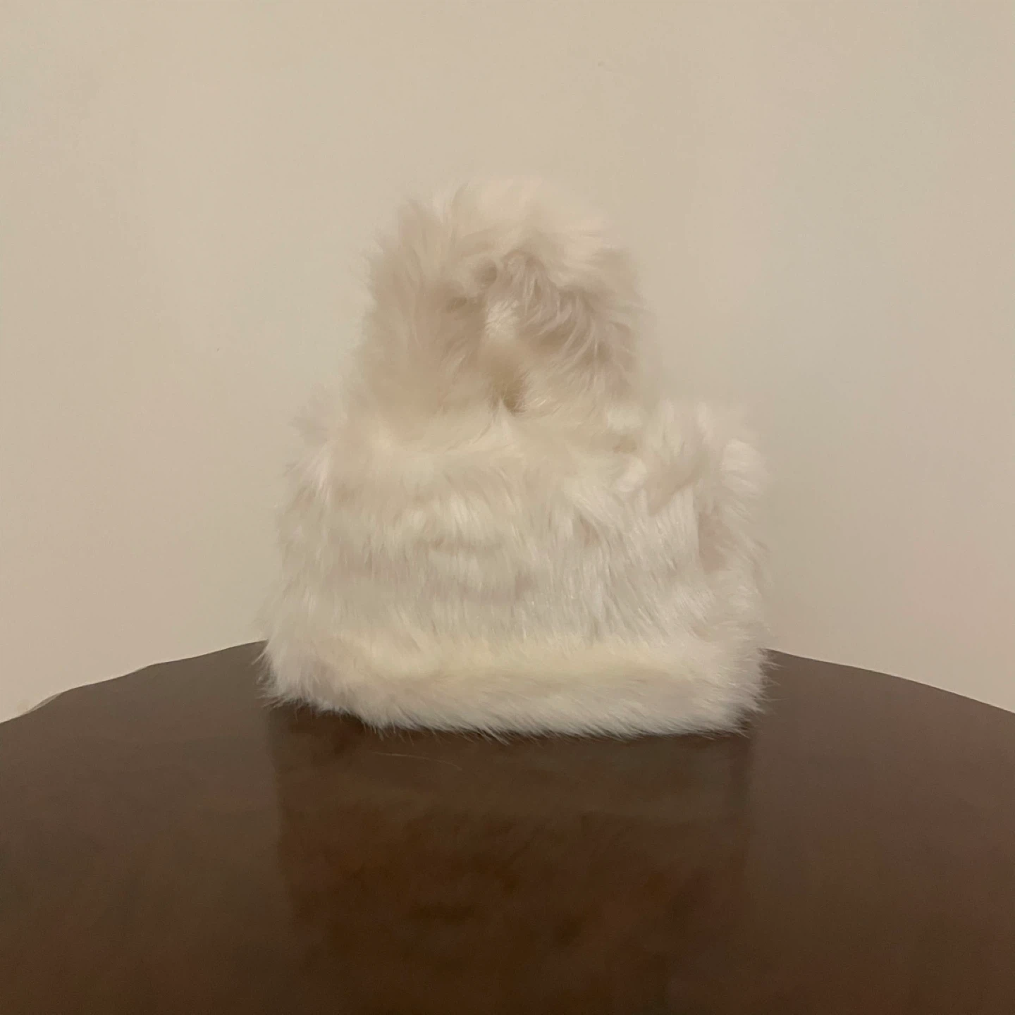 H&M white fur bag