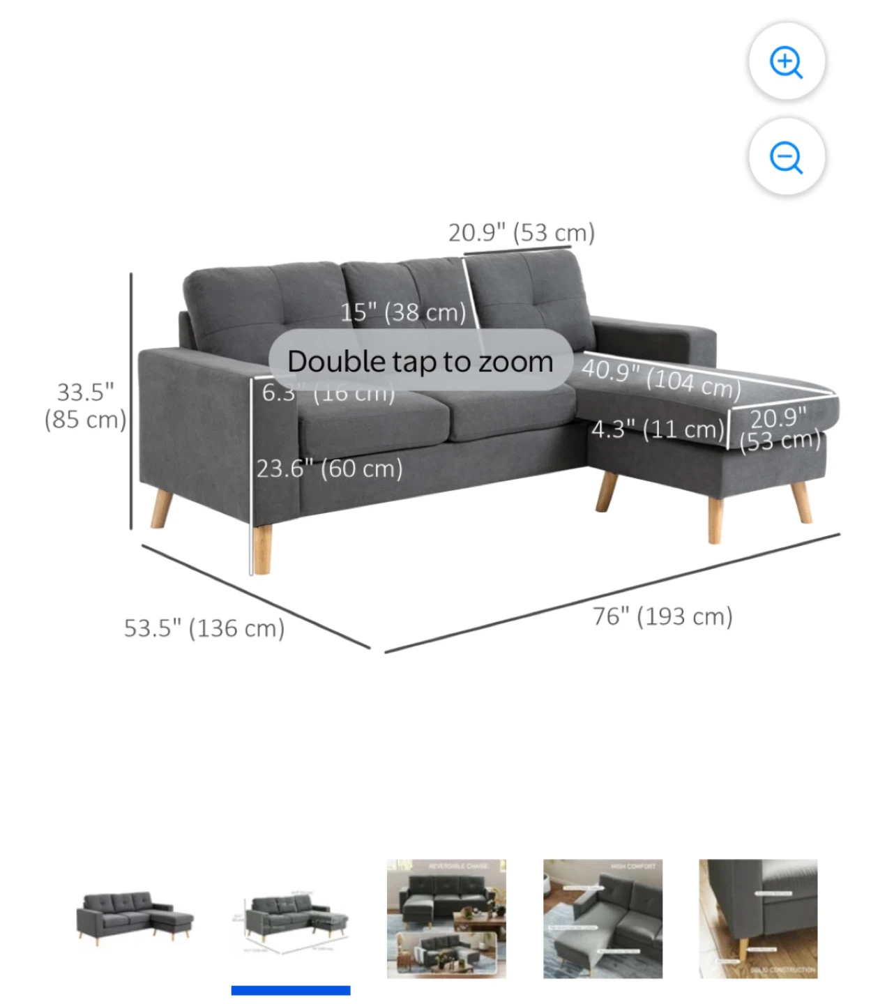 Grey sectional Sofa - photo 5