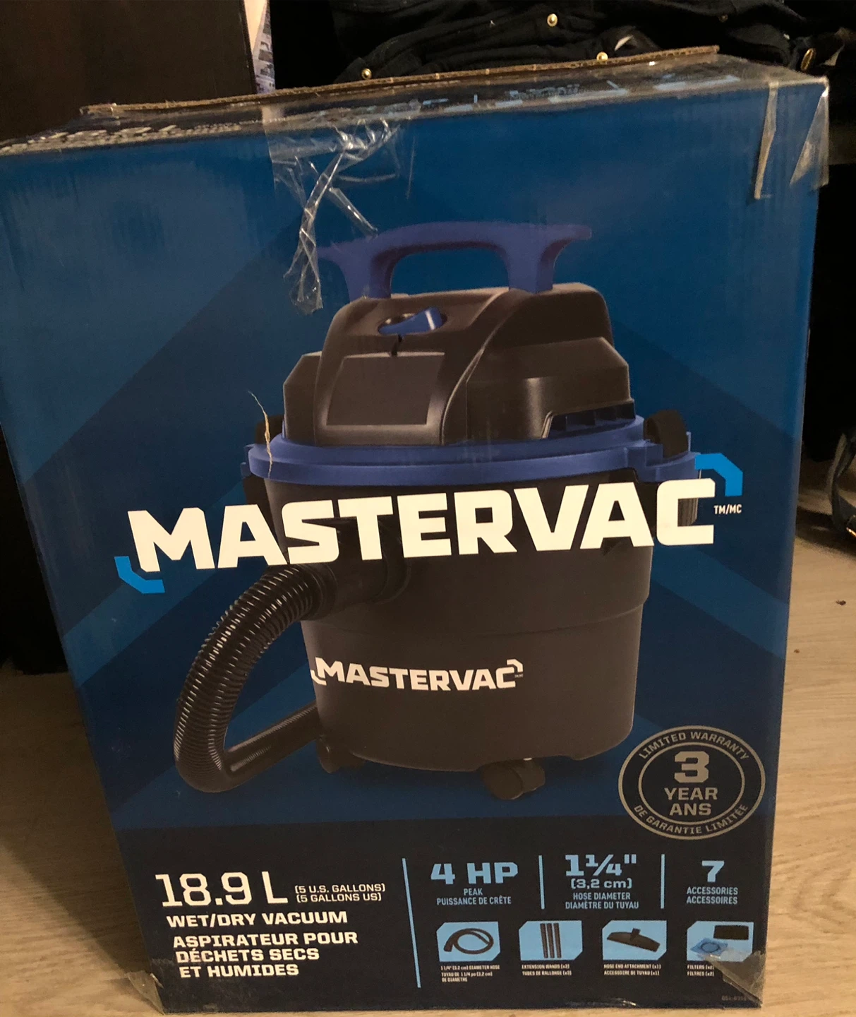 New Mastervac 18.9L Wet/Dry Vacuum new in box - photo 2