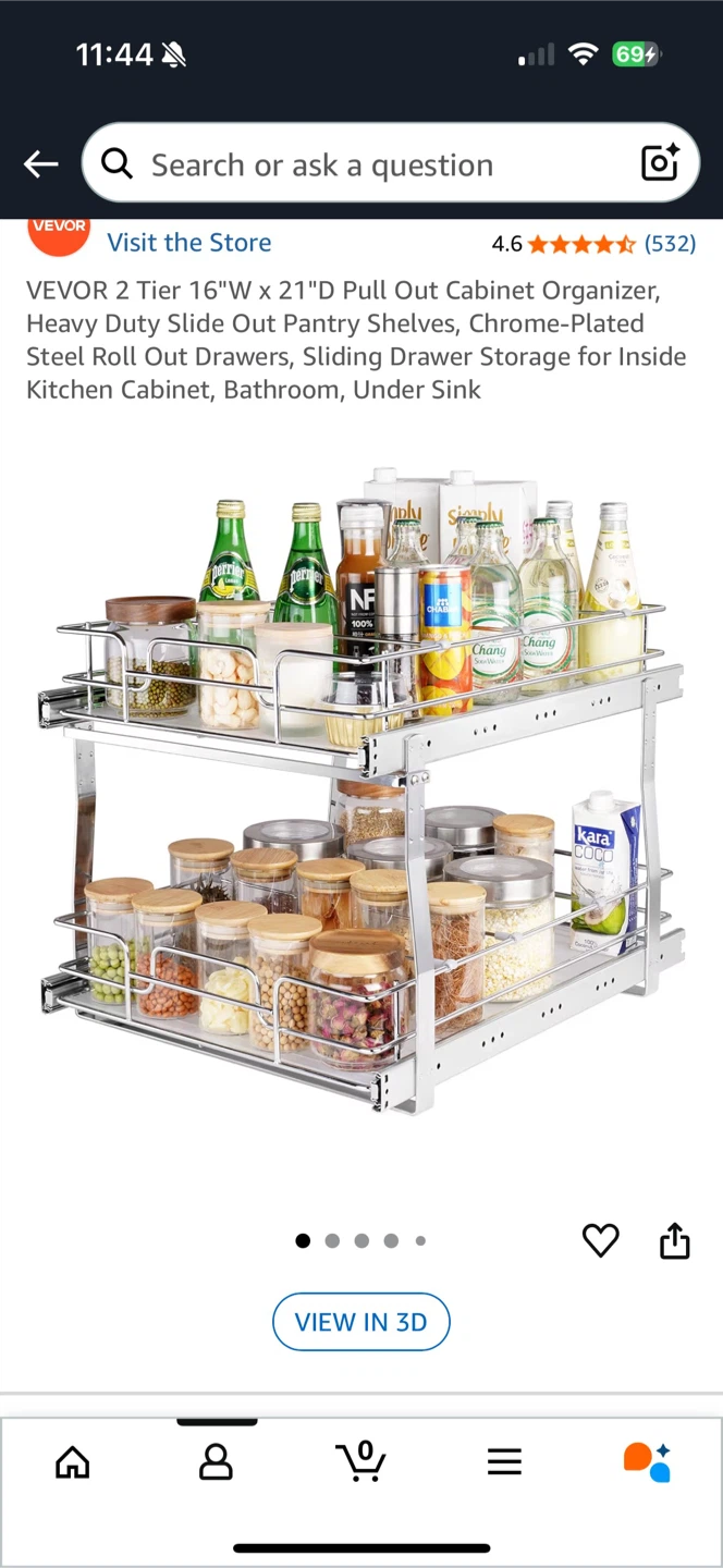 2-Tier Pull Out Cabinet Organizer