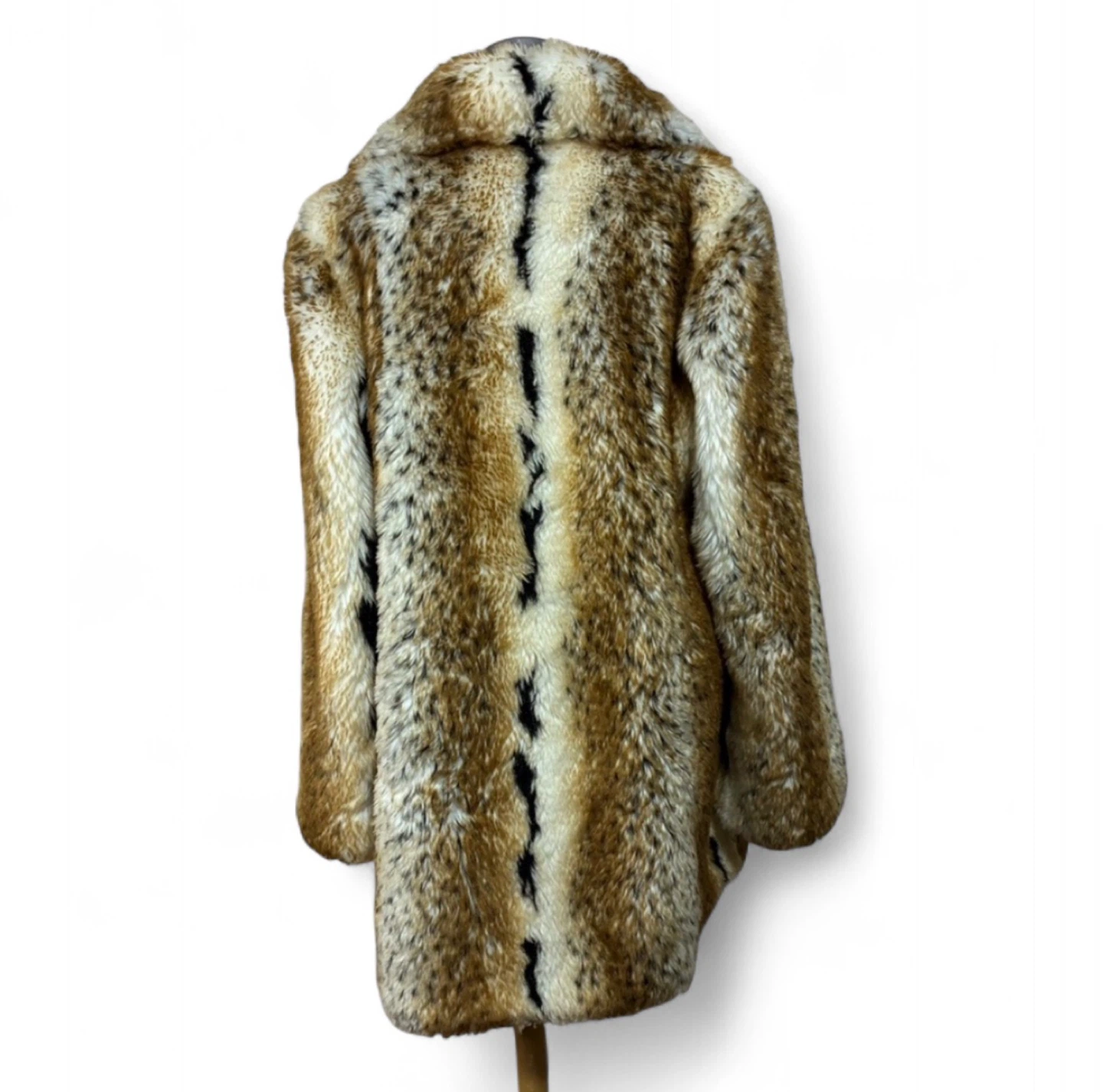 Vintage Regal Faux Fur Luxurious Lynx Animal Print Mobwife Coat - photo 4