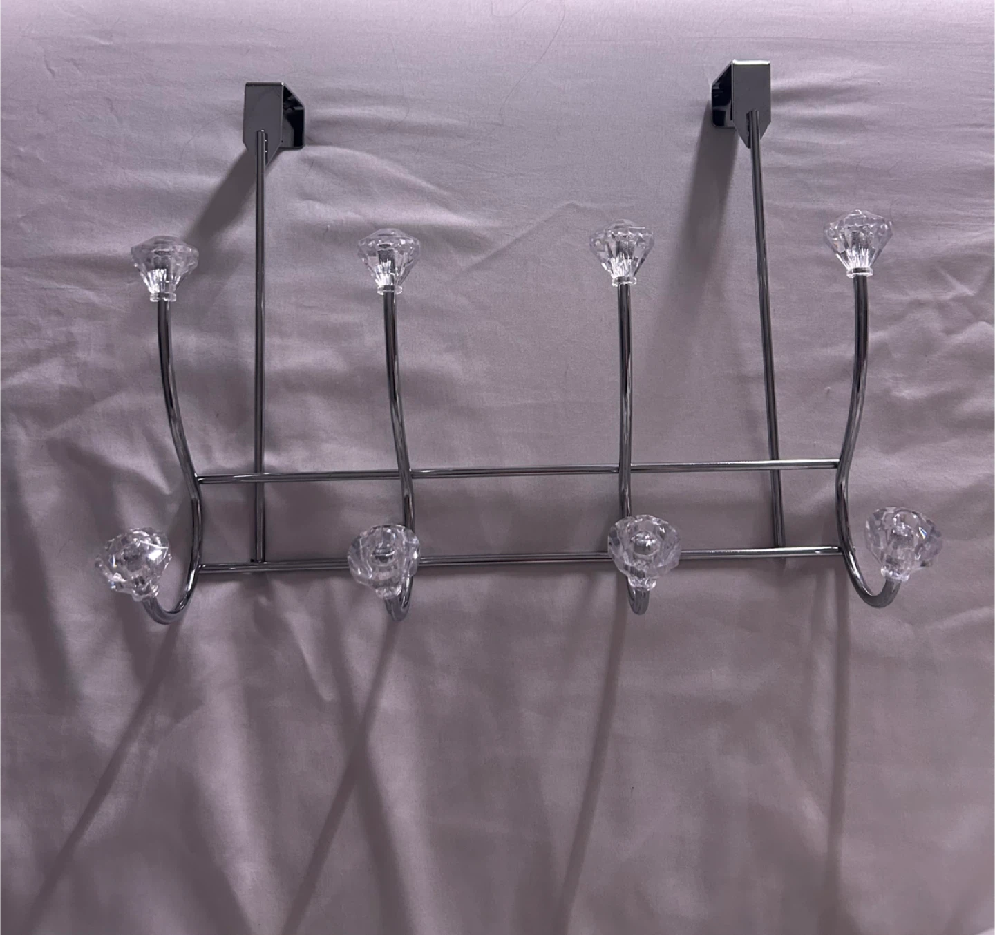 Over-the-Door Hook Rack with Crystal Knobs