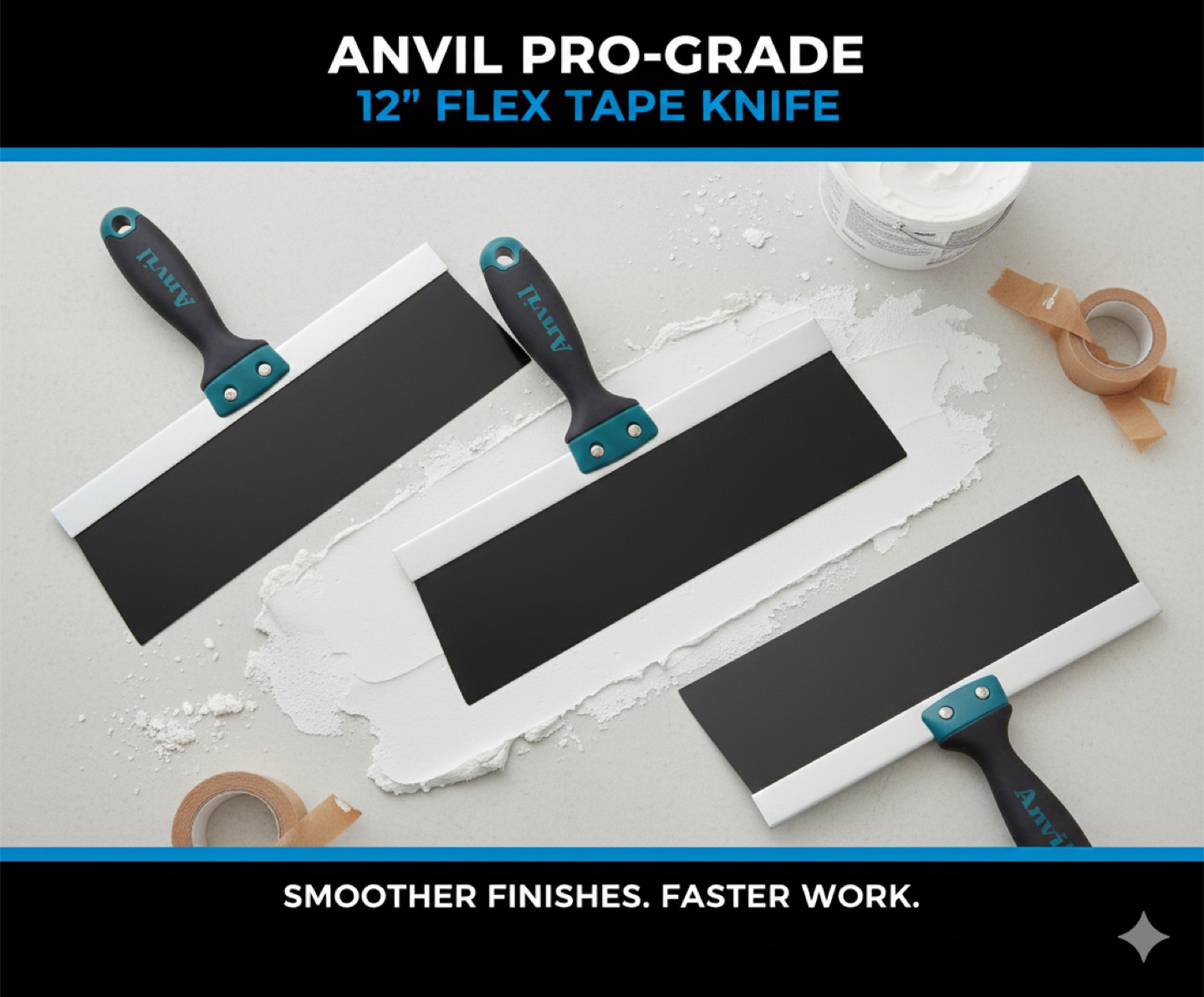 Brand New Anvil 12” Professional Taping Knife – Smooth Finish - photo 2