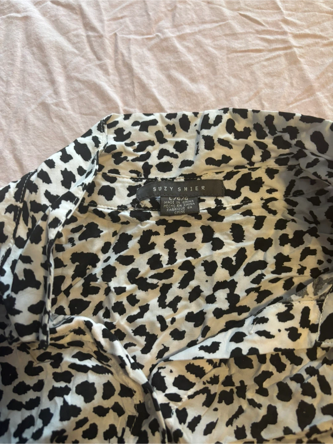 Suzy Shier L Shirt - Black & White - photo 2