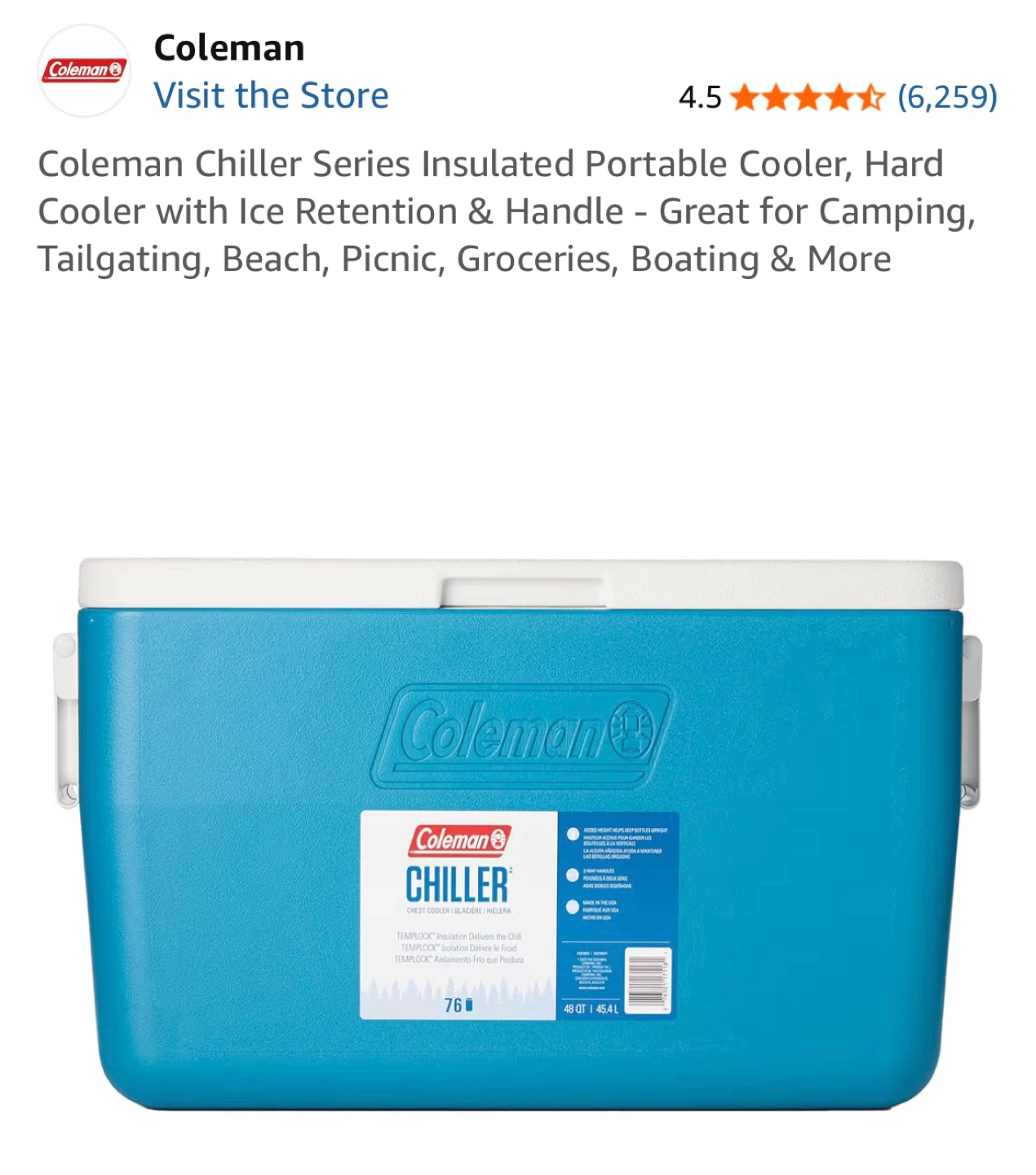 Coleman Chiller Series 48 QT Cooler