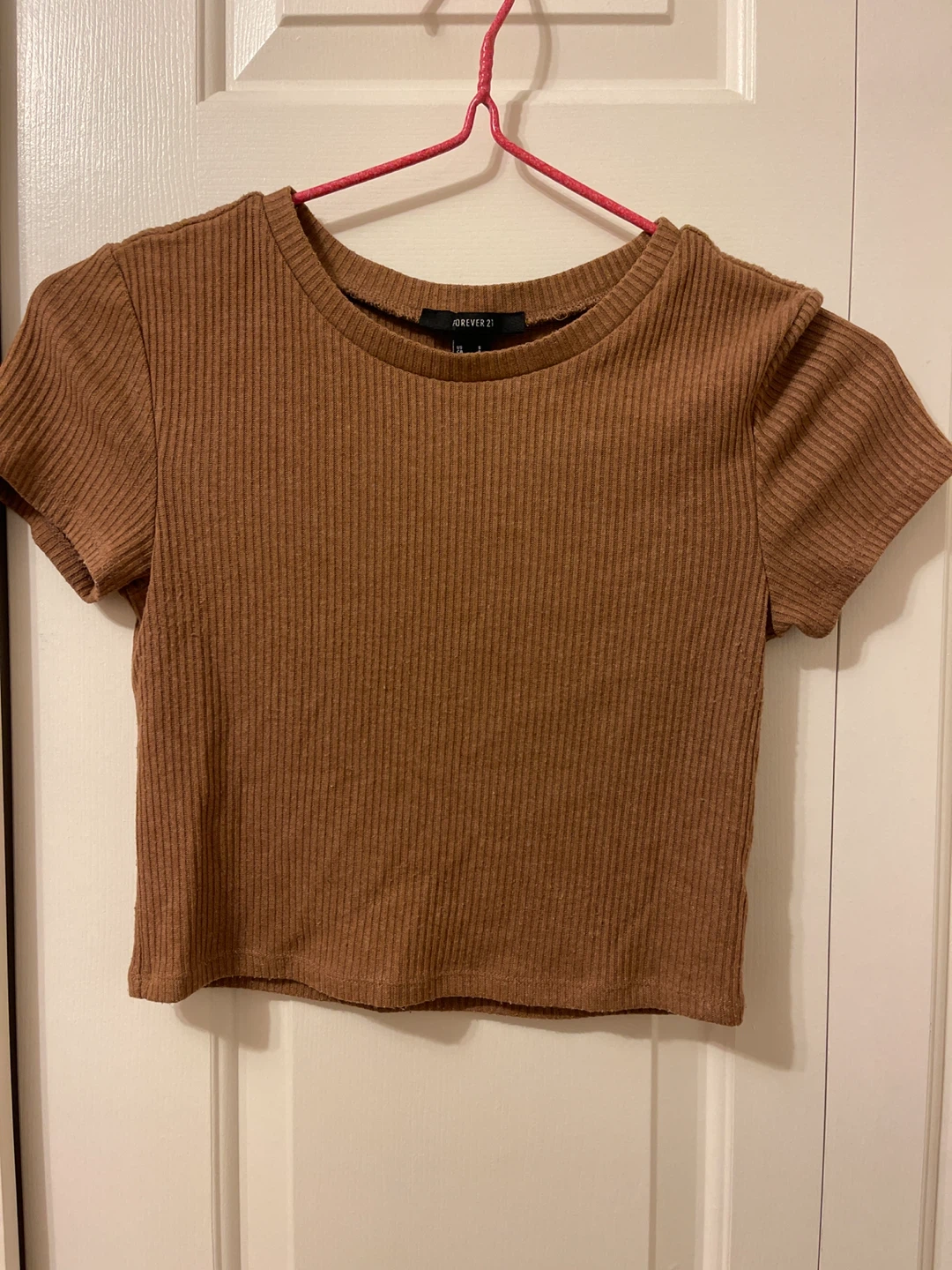 Forever 21 Brown Ribbed Crop Top - Size S