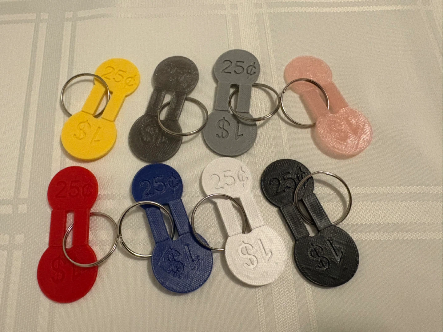 Assorted Colourful Shopping Cart Coin Keychains
