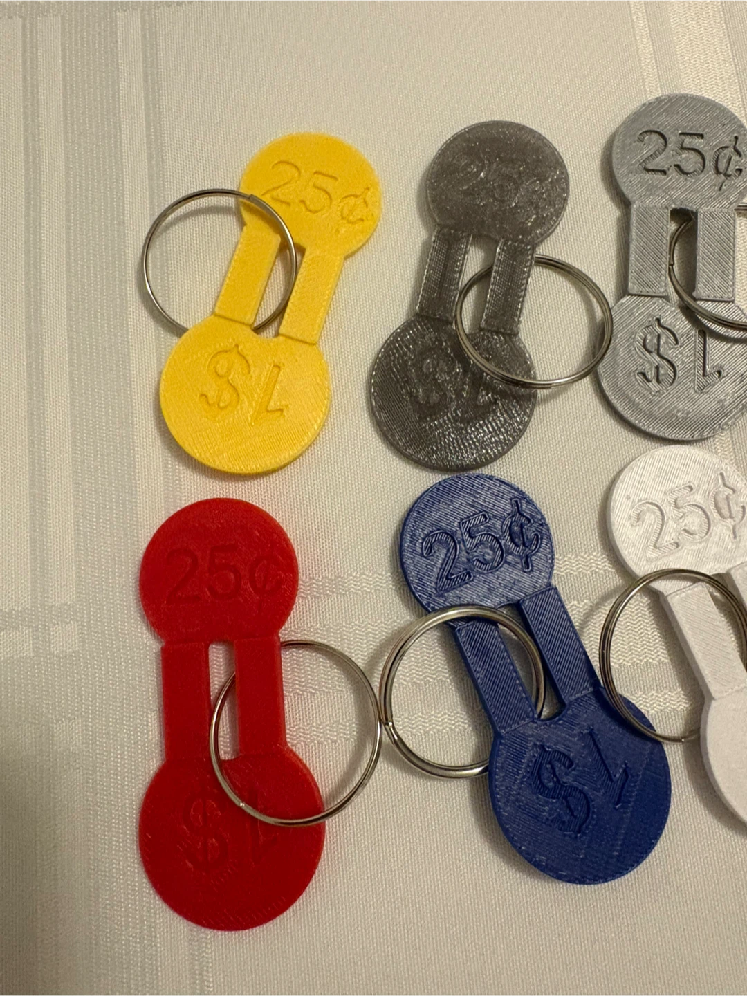 Assorted Colourful Shopping Cart Coin Keychains - photo 2