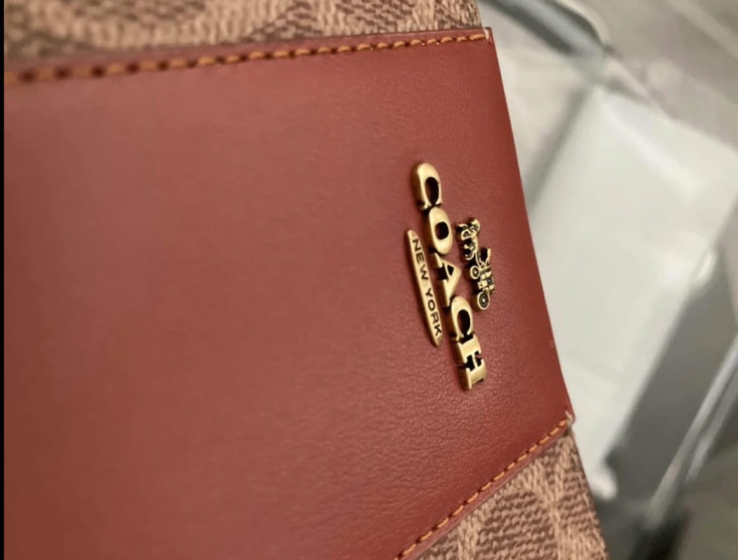 New Coach Brown Signature Long Zip Around Wallet - photo 3
