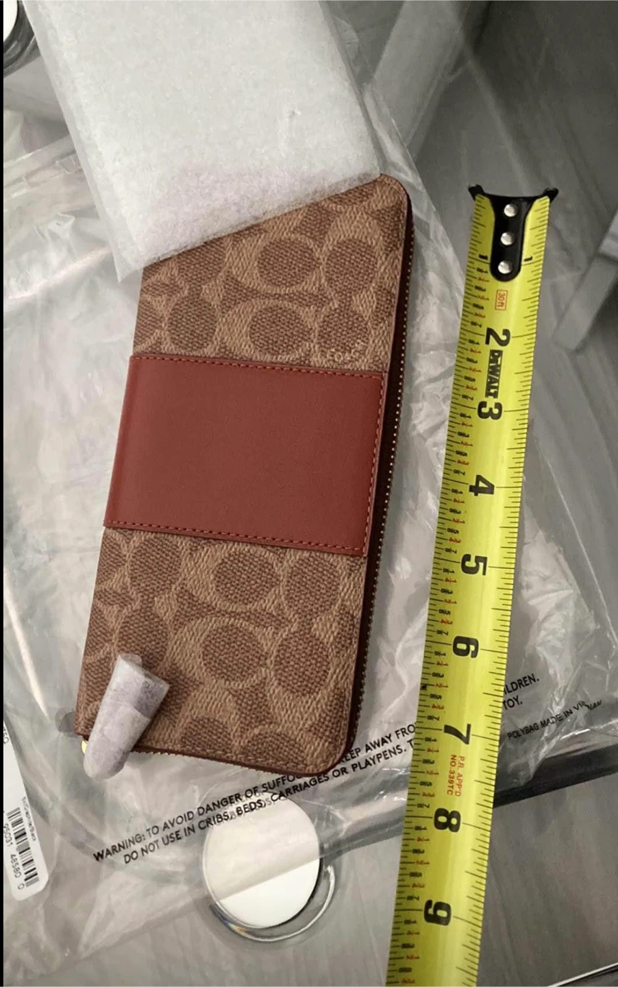 New Coach Brown Signature Long Zip Around Wallet - photo 4