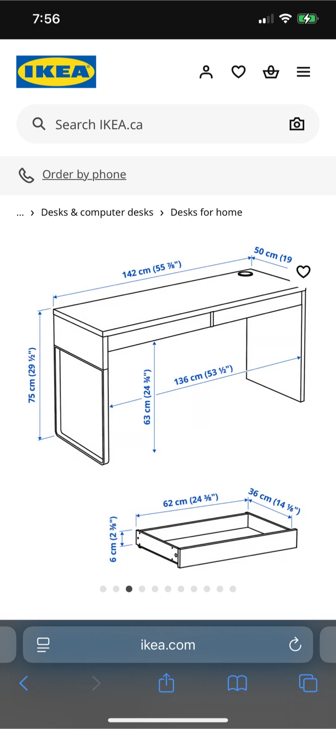 IKEA White Desk with Drawer - photo 3