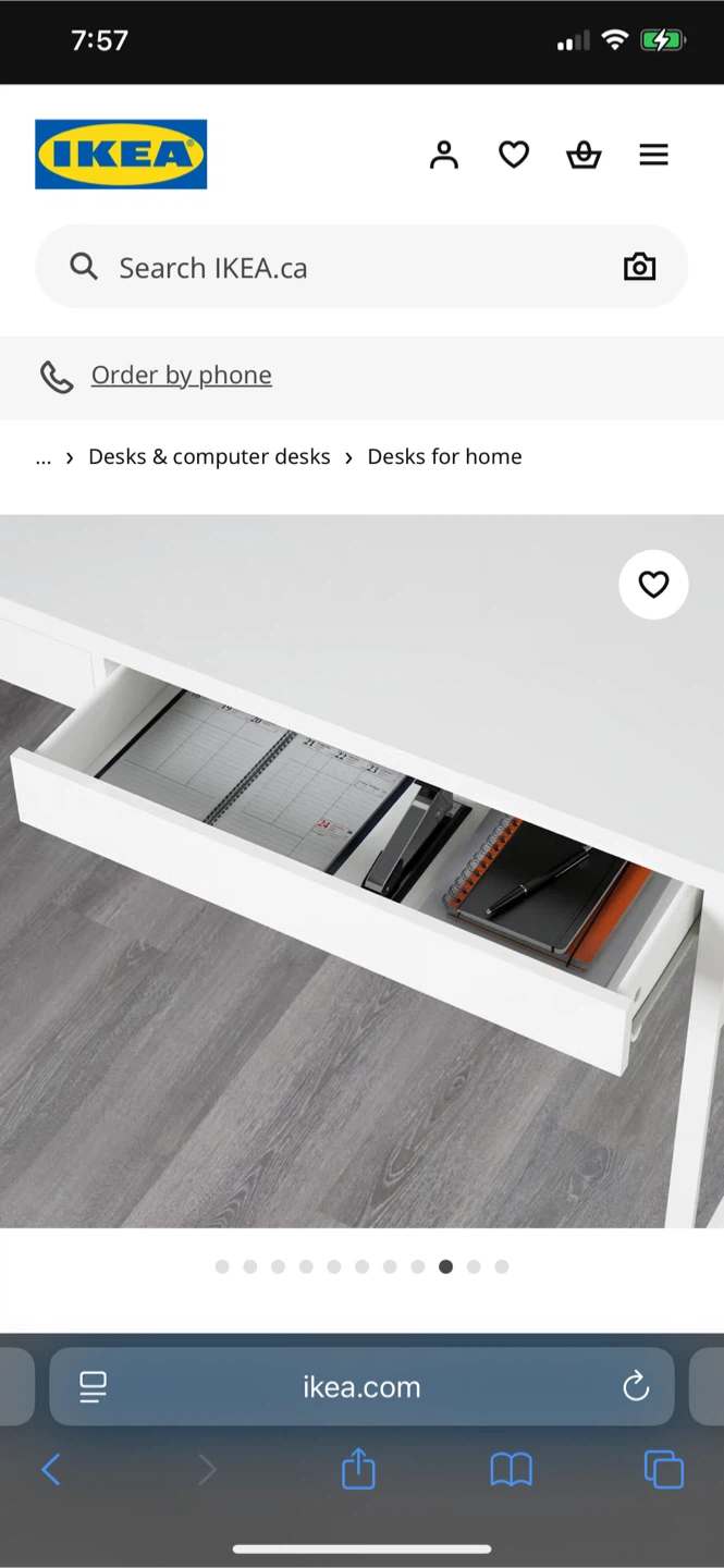 IKEA White Desk with Drawer - photo 4