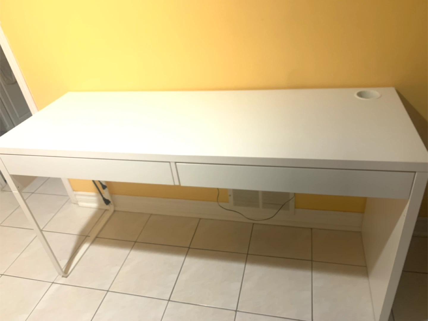 IKEA White Desk with Drawer - photo 2