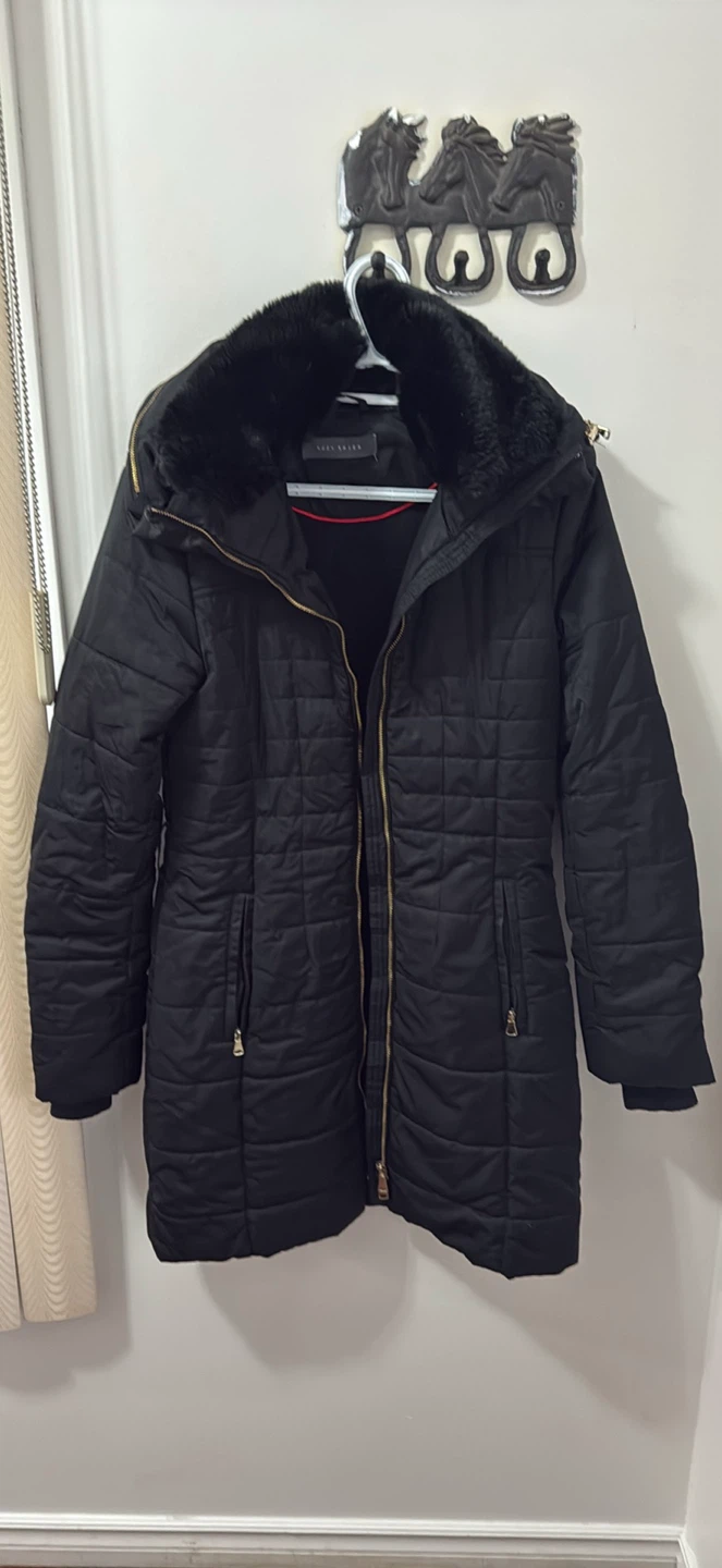 SAKS FIFTH AVENUE Black Winter Coat