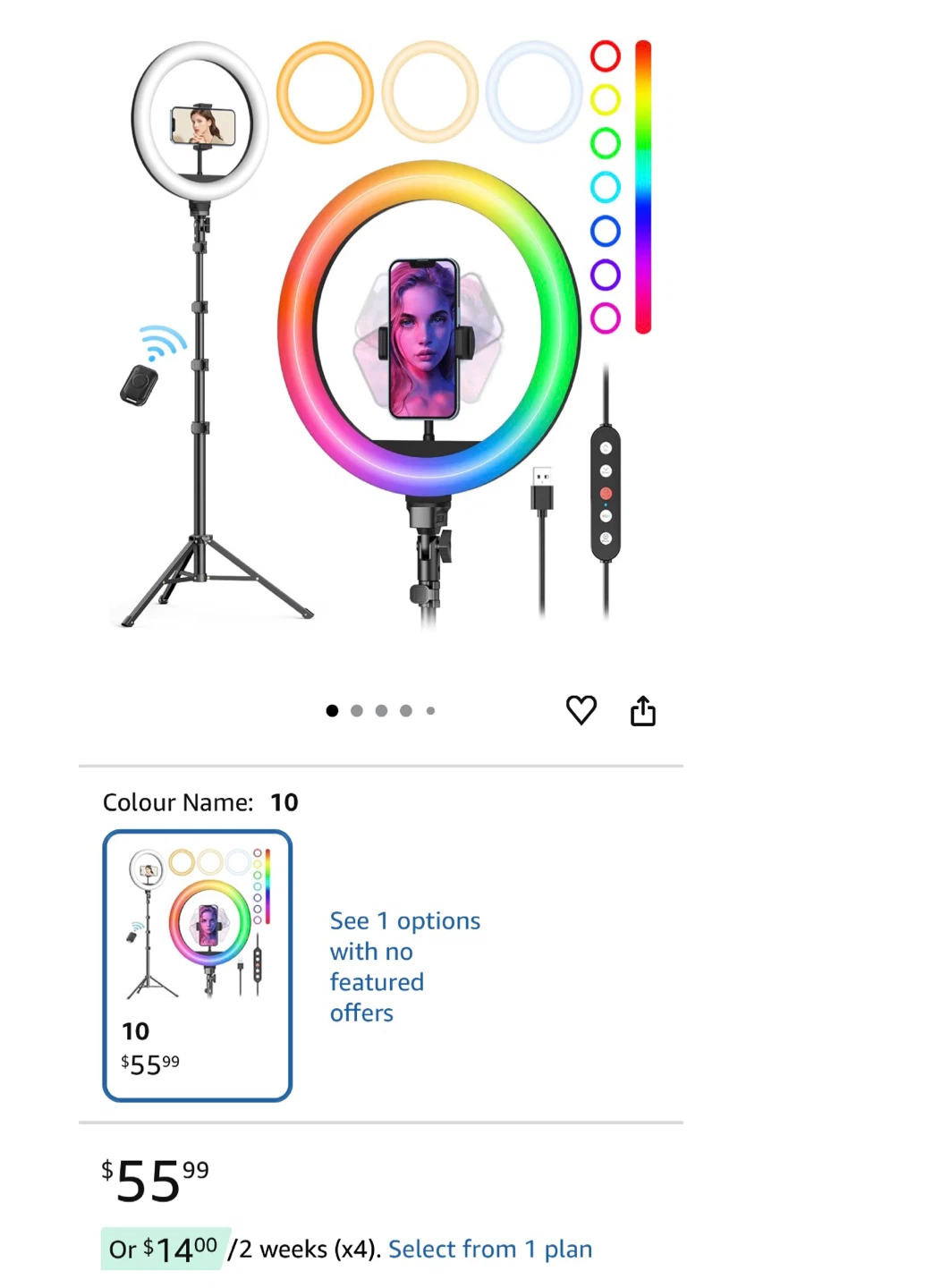 RGB Ring Light with Tripod Stand - photo 4