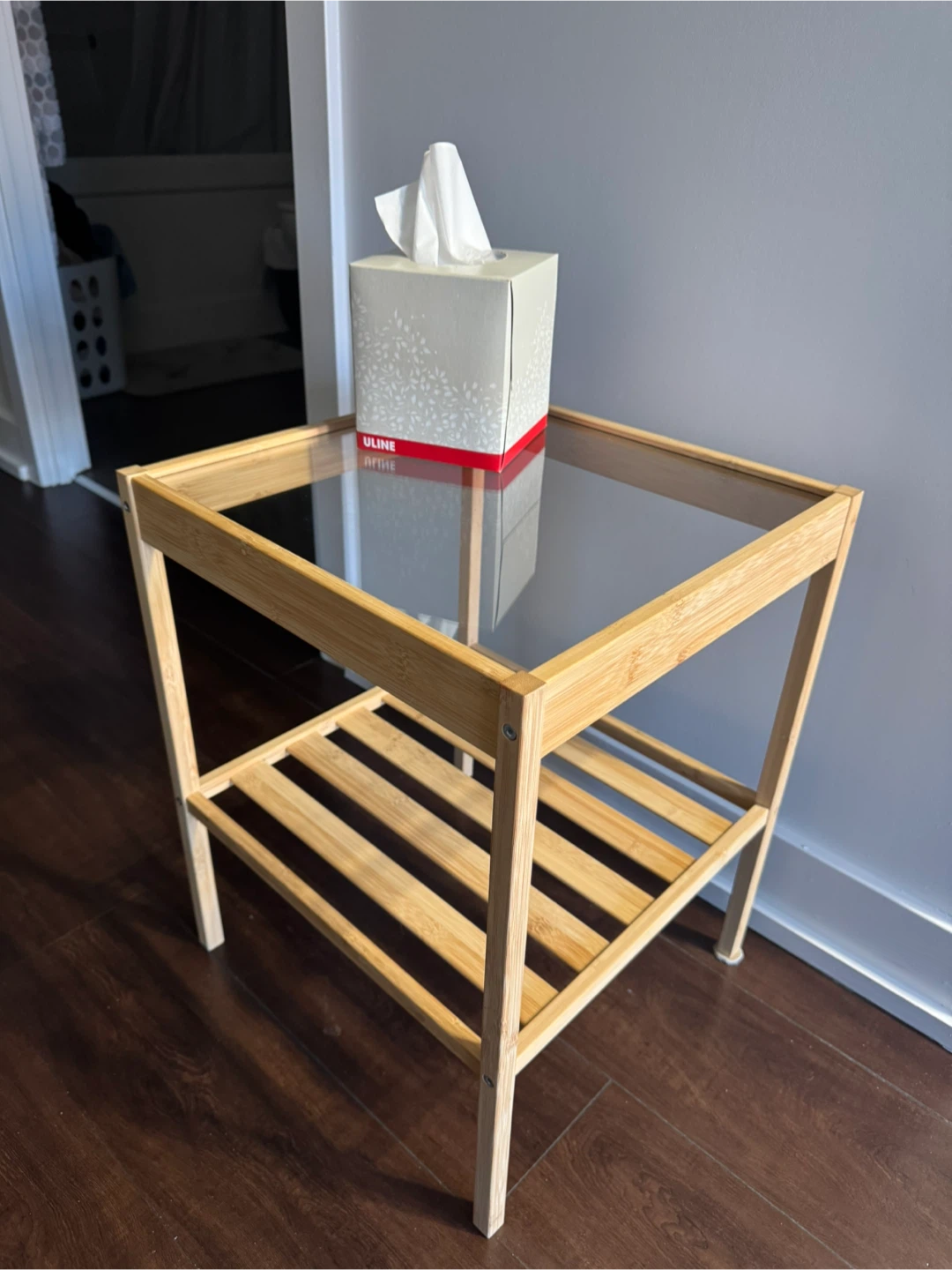 Wood and Glass Side Table