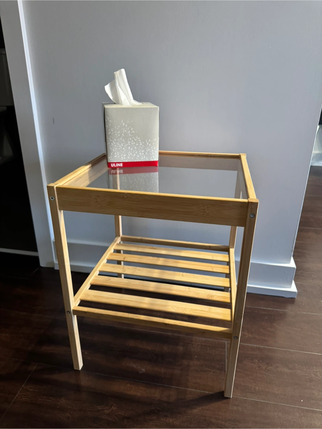Wood and Glass Side Table - photo 2