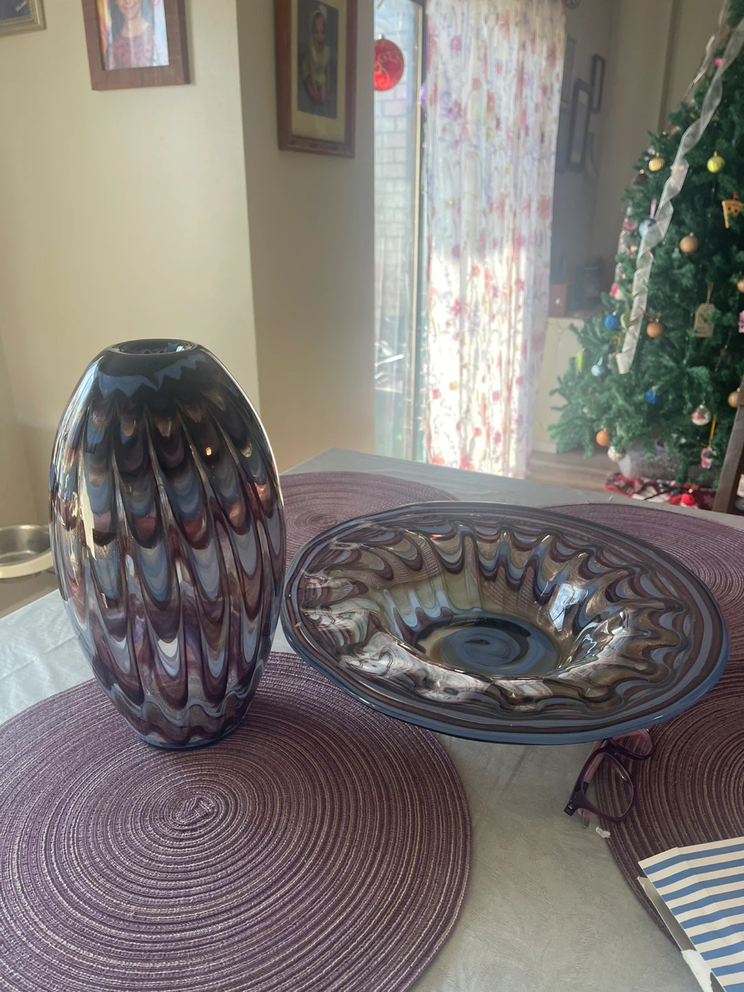 Murano Art Glass Vase and Bowl Set - photo 2